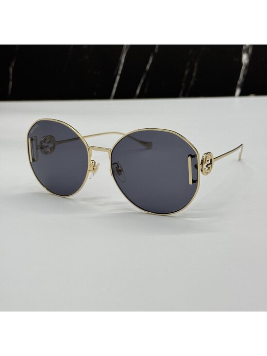 New Gucci GG1206SA 002 Women Oversized Gold Gray Sunglasses main image 7